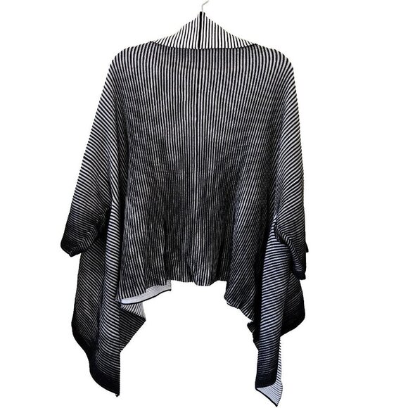 Marla Wynne Ribbed Reversible M L 3/4 Sleeve Open Front Assymetric Hem Cardigan - Picture 4 of 14